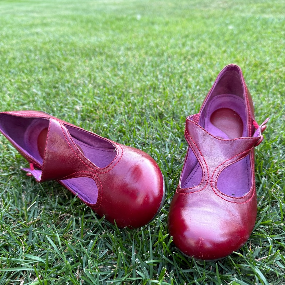 Red Burgundy Pin Up Mary Jane Block Heels Size 7.5 - Jump For the People